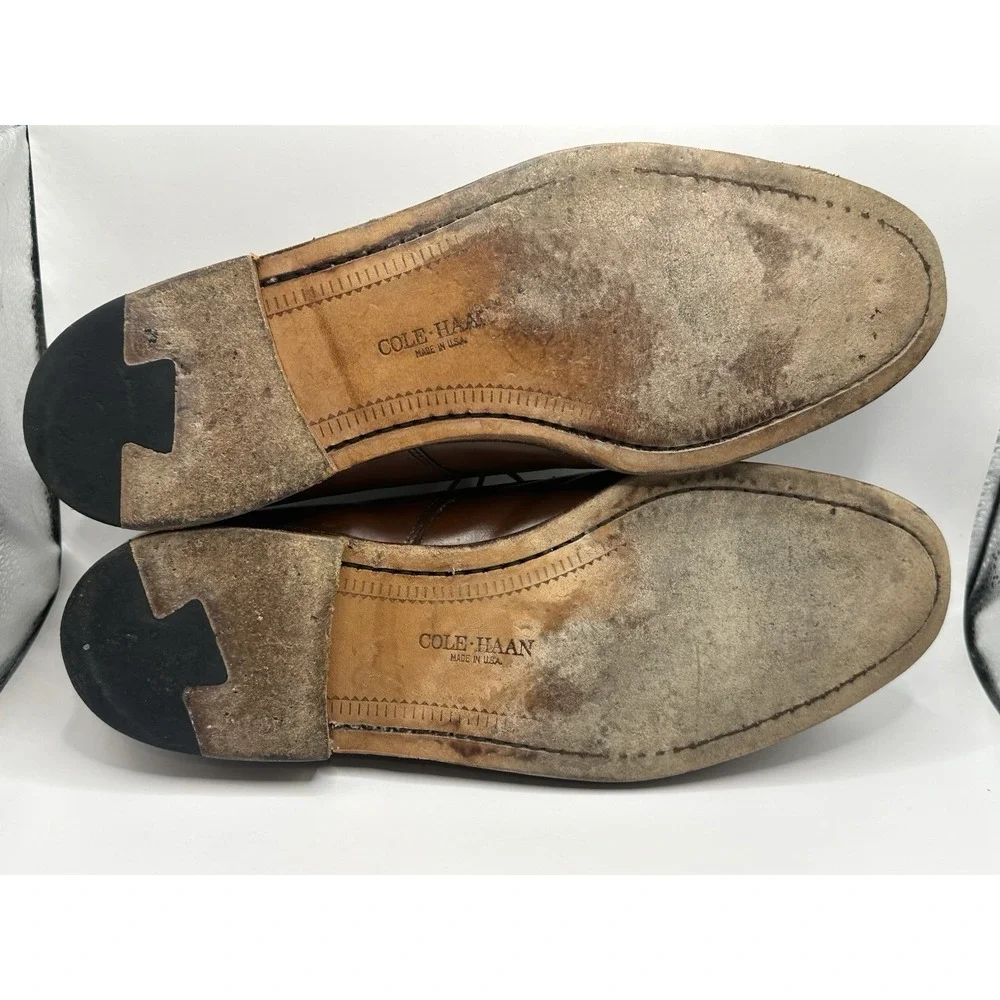 Cole Haan Cap Toe Brown Men's Size 11 D Dress Shoe Leather Lined Vintage USA